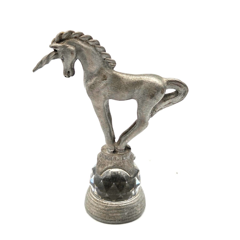 Vintage Unicorn Figurine Spoontiques Pewter Crystal Ball 1982 RARE
